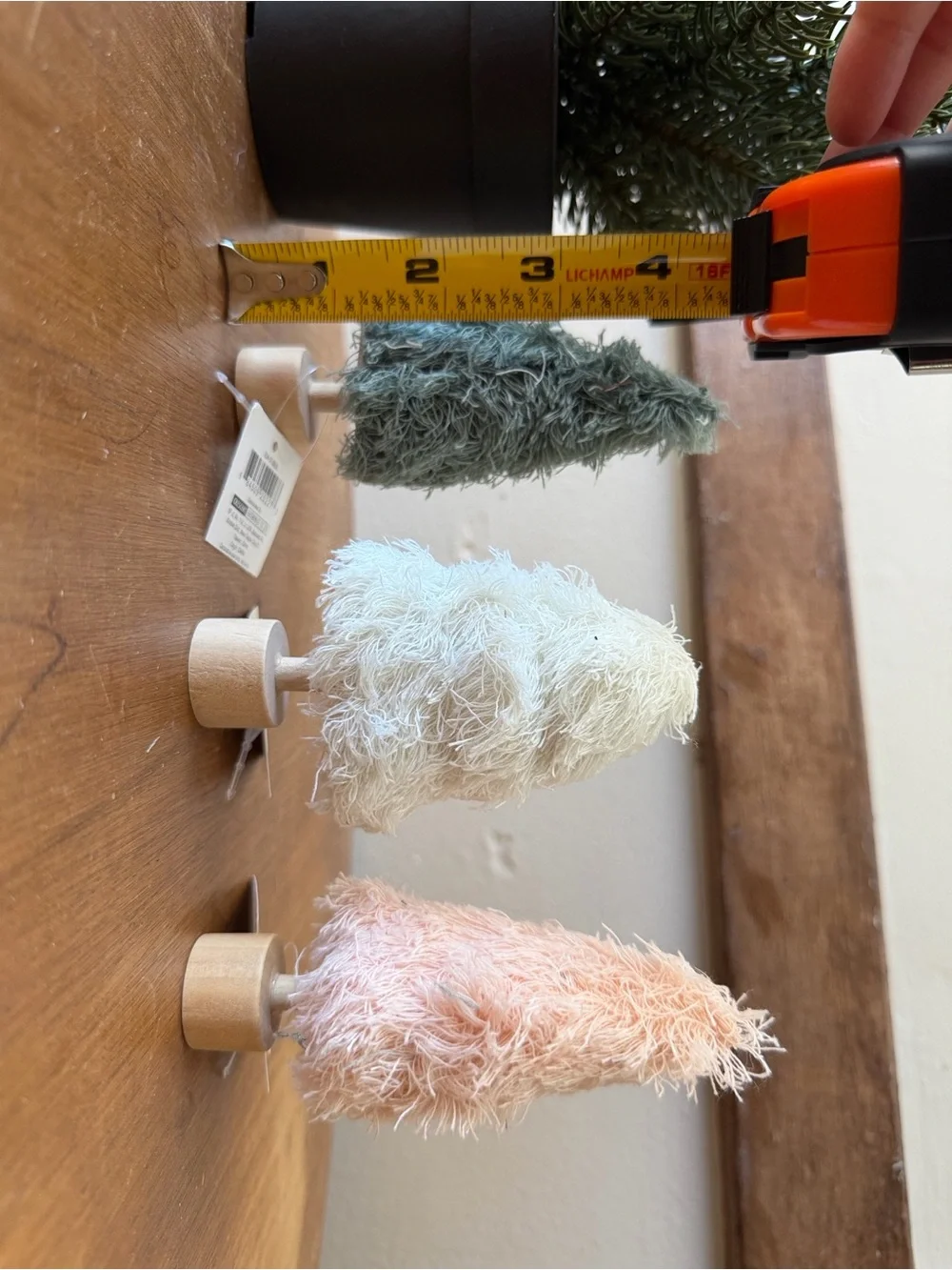 Target holiday Decorative tassel Tabletop Trees - Green, pink and Cream Set